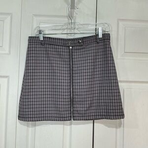 🌷Wild Fable Purple Black Gray Plaid Mini Skirt Zipper - Medium